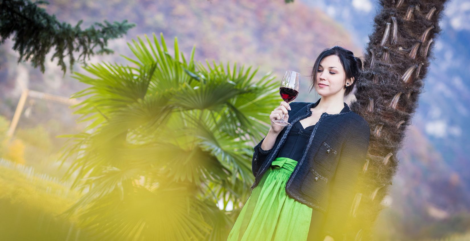 Ambiente di benessere Winzerhof, bicchiere di vino Alto Adige